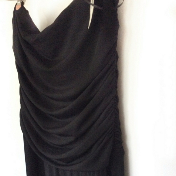 New Directions Black Ruched Strapless Jumpsuit - Picture 2 of 4
